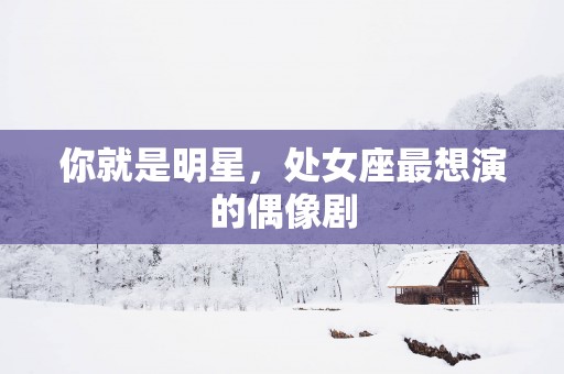你就是明星，处女座最想演的偶像剧