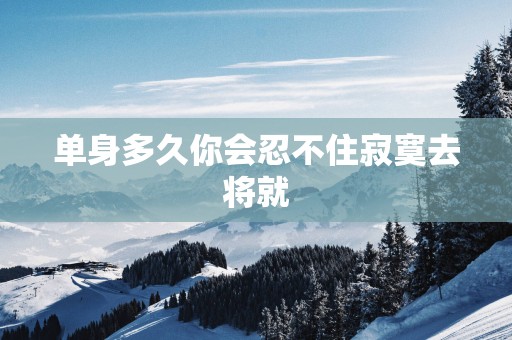 单身多久你会忍不住寂寞去将就
