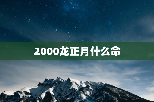 2000龙正月什么命