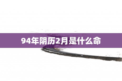 94年阴历2月是什么命