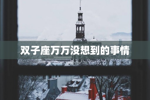 双子座万万没想到的事情
