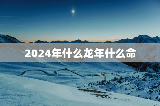 2024年什么龙年什么命