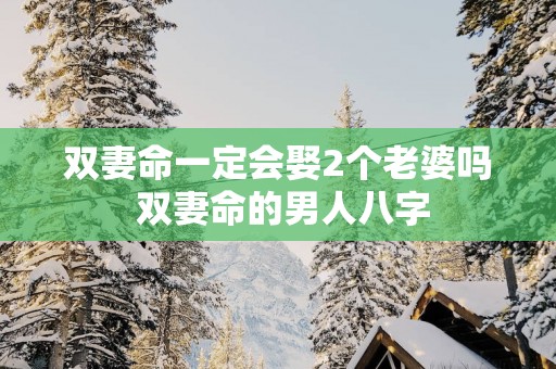 双妻命一定会娶2个老婆吗 双妻命的男人八字