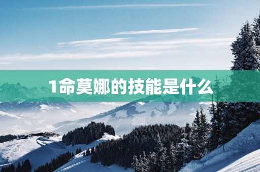 1命莫娜的技能是什么
