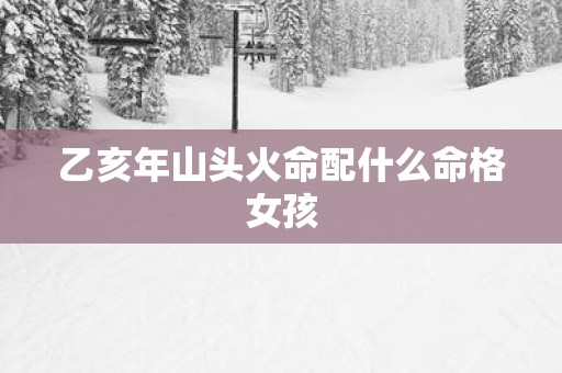乙亥年山头火命配什么命格女孩