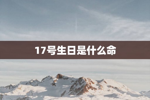 17号生日是什么命