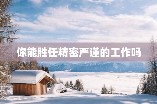 你能胜任精密严谨的工作吗