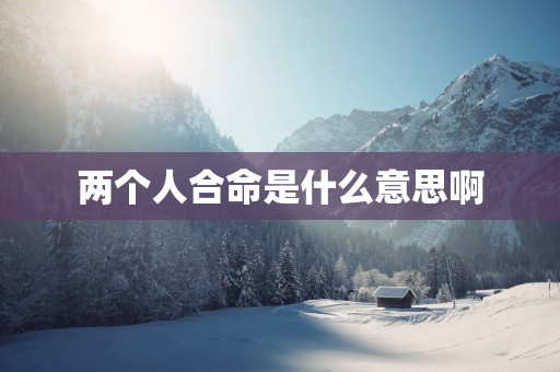 两个人合命是什么意思啊