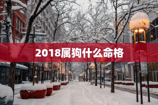 2018属狗什么命格