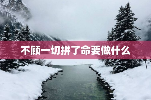 不顾一切拼了命要做什么