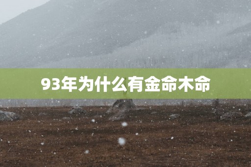 93年为什么有金命木命