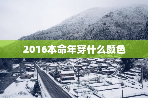 2016本命年穿什么颜色