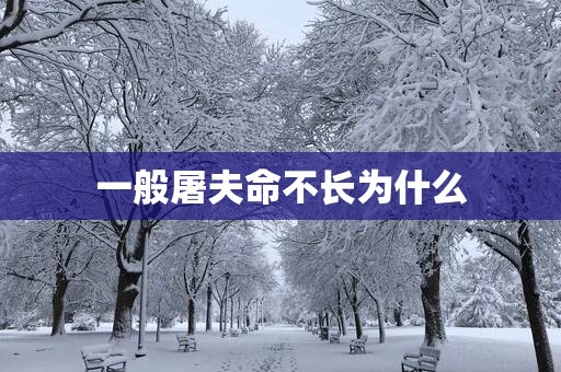 一般屠夫命不长为什么