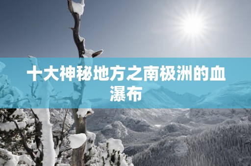 十大神秘地方之南极洲的血瀑布