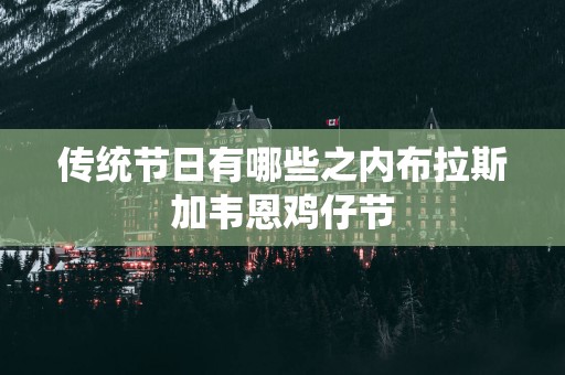 传统节日有哪些之内布拉斯加韦恩鸡仔节