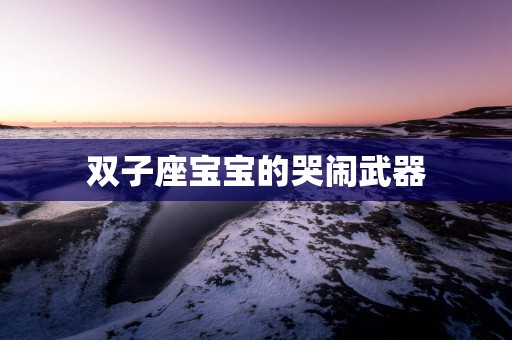 双子座宝宝的哭闹武器