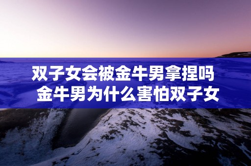 双子女会被金牛男拿捏吗  金牛男为什么害怕双子女