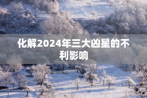 化解2024年三大凶星的不利影响