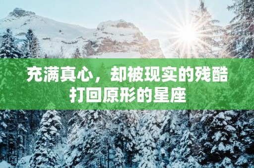 充满真心，却被现实的残酷打回原形的星座