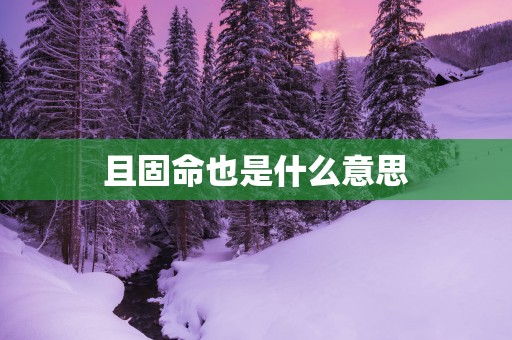 且固命也是什么意思