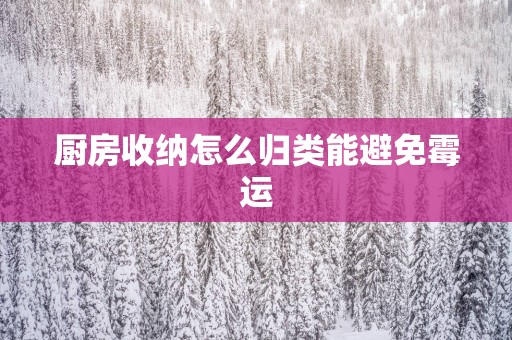厨房收纳怎么归类能避免霉运