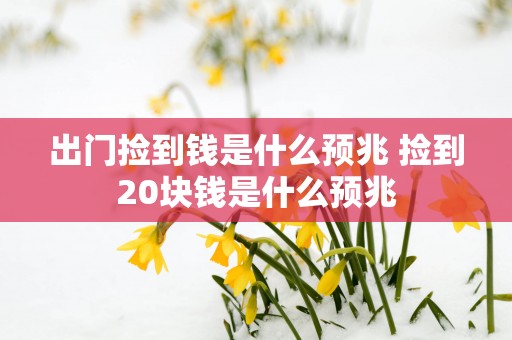 出门捡到钱是什么预兆 捡到20块钱是什么预兆