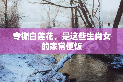专撕白莲花，是这些生肖女的家常便饭