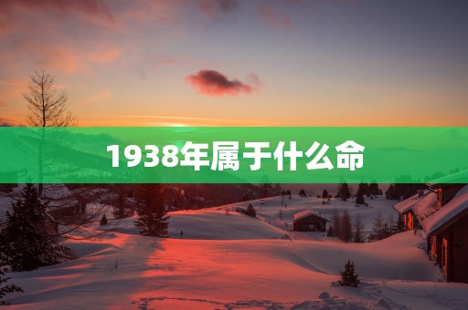 1938年属于什么命