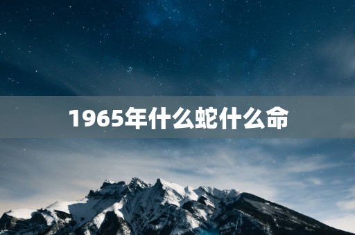 1965年什么蛇什么命