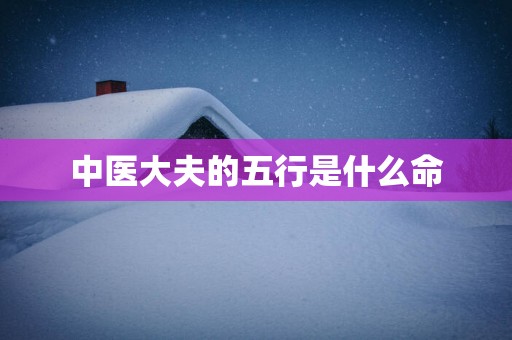中医大夫的五行是什么命