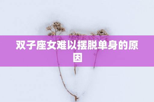 双子座女难以摆脱单身的原因