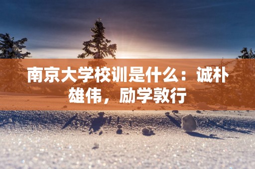 南京大学校训是什么：诚朴雄伟，励学敦行