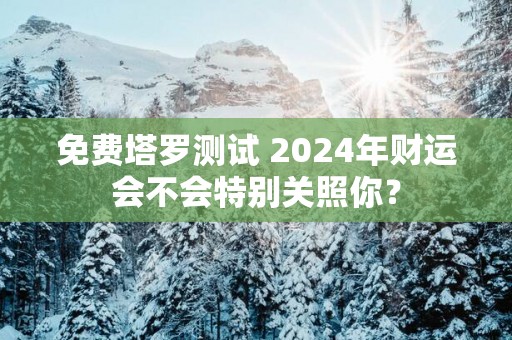 免费塔罗测试 2024年财运会不会特别关照你？