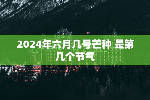2025年六月几号芒种 是第几个节气