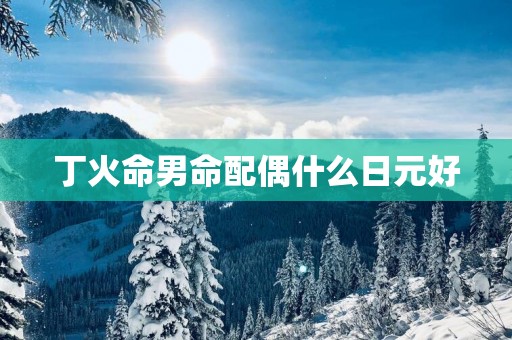 丁火命男命配偶什么日元好