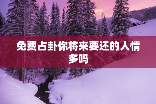 免费占卦你将来要还的人情多吗