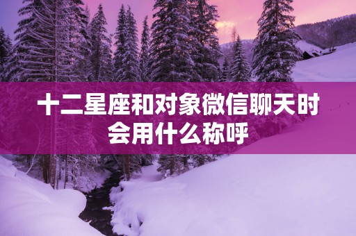 十二星座和对象微信聊天时会用什么称呼
