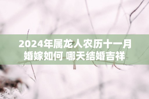 2025年属龙人农历十一月婚嫁如何 哪天结婚吉祥