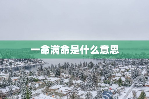 一命满命是什么意思