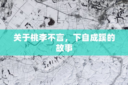 关于桃李不言，下自成蹊的故事