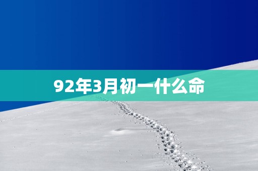 92年3月初一什么命