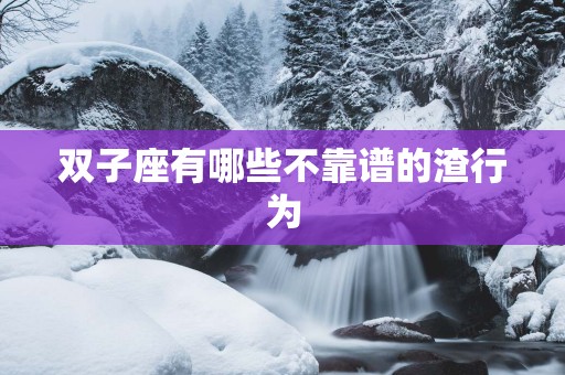 双子座有哪些不靠谱的渣行为