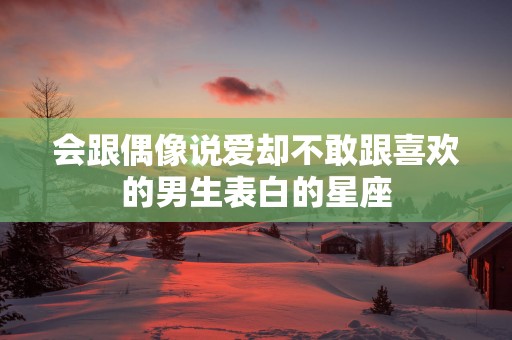 会跟偶像说爱却不敢跟喜欢的男生表白的星座