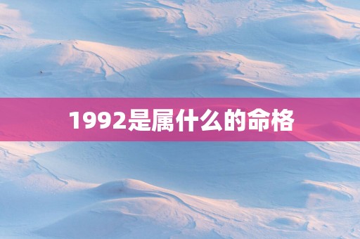 1992是属什么的命格