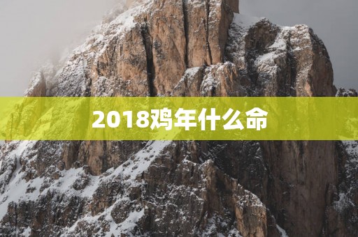 2018鸡年什么命