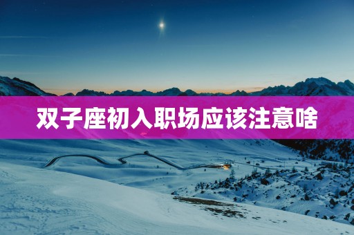 双子座初入职场应该注意啥