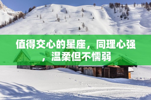 值得交心的星座，同理心强，温柔但不懦弱