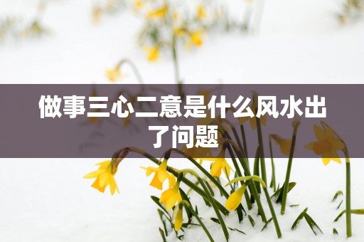 做事三心二意是什么风水出了问题