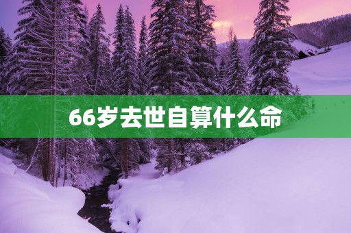 66岁去世自算什么命