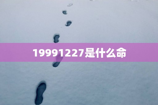19991227是什么命